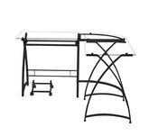 Dazenus Clear Glass & Black Finish Desk Model OF00039 By ACME Furniture